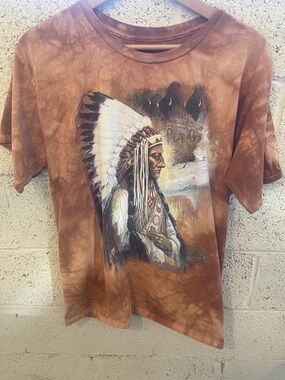 The Mountain Brown Tie-Dye Native Chief Graphic Tee